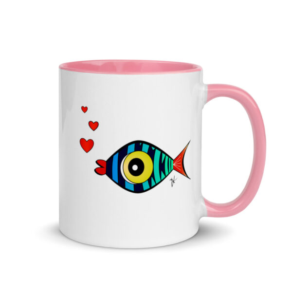 white ceramic mug with color inside pink 11oz right 610bb1546f77d